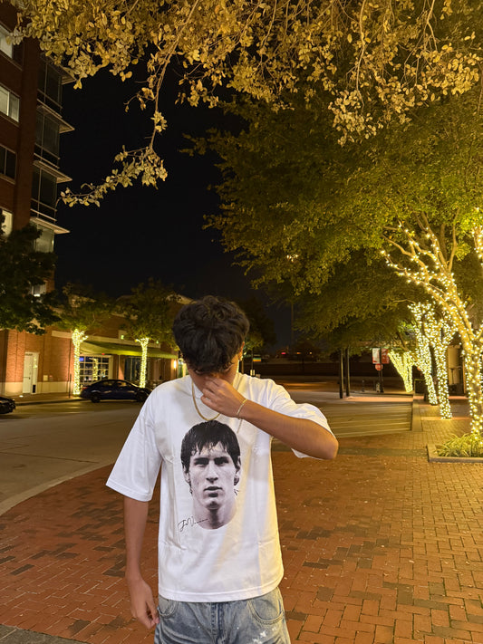 Camiseta blanca boxy fit Messi