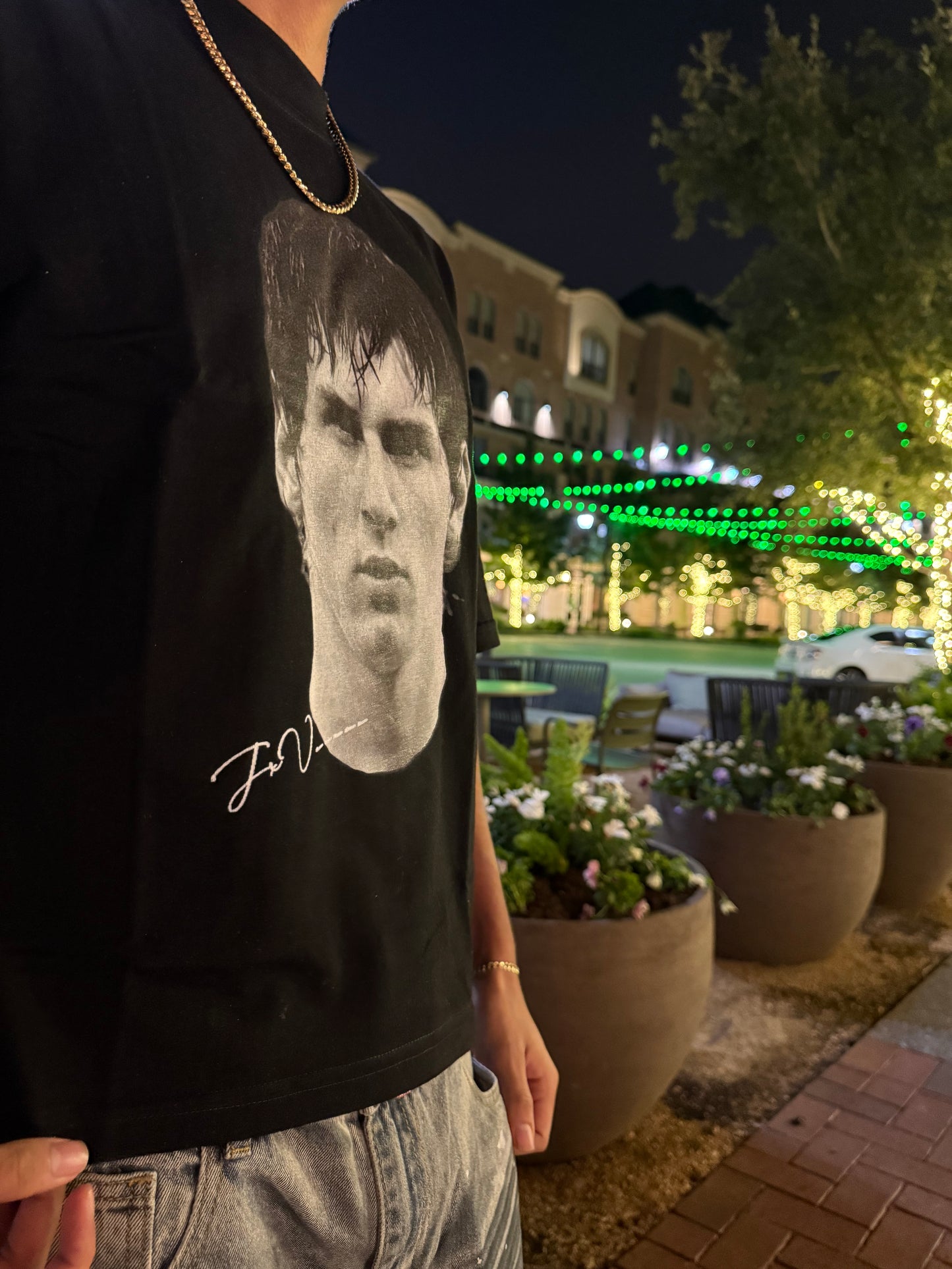 Camiseta negra boxy fit Messi